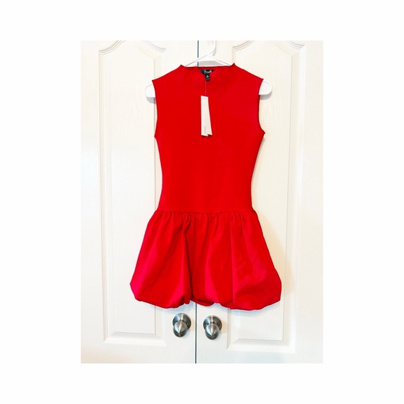 Aqua Ponte Mock Neck Bubble Red Mini Dress Size XS NWT - Picture 1 of 11